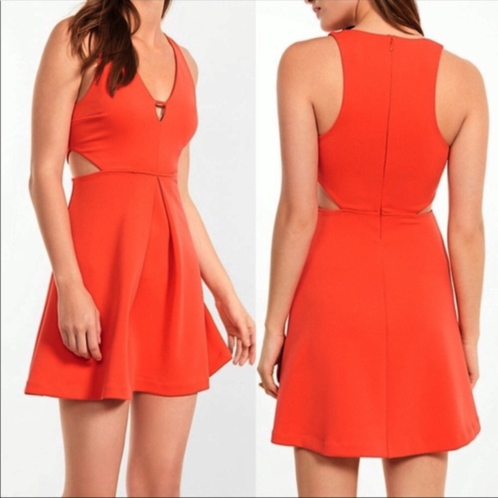Express Fit & Flare Tamale Red Dress